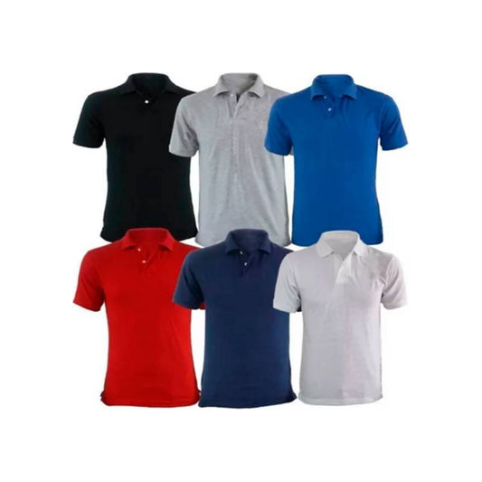 Pack 6  Polera Pique Manga Corta Surtidos Colores