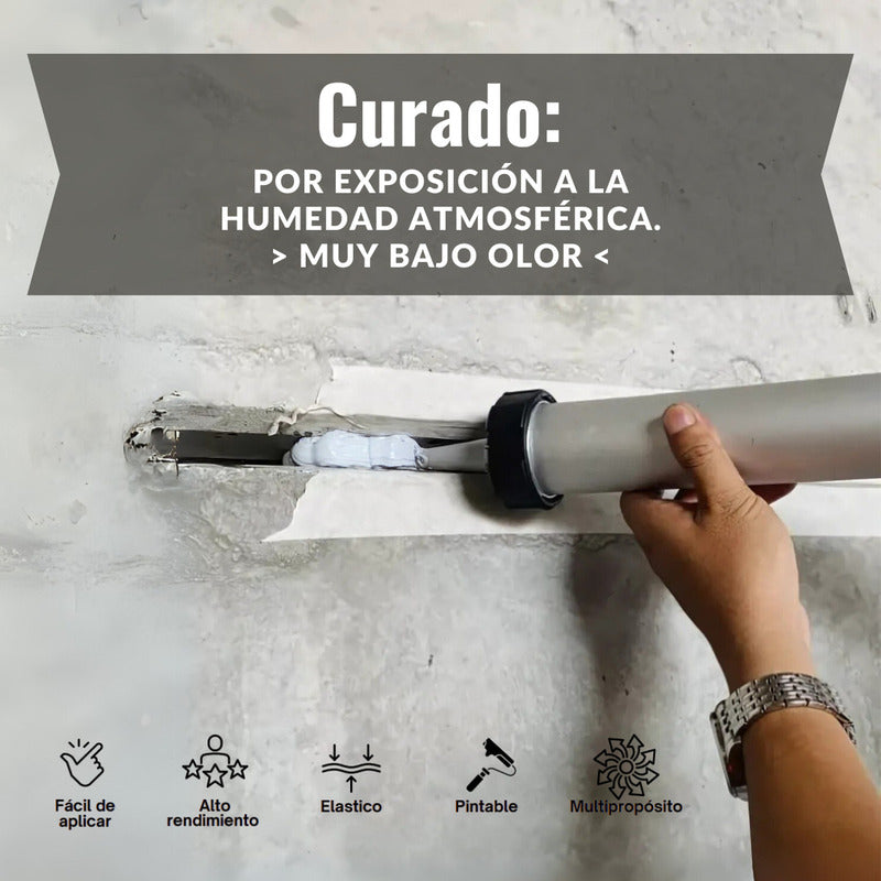 Sellante Poliuretano Multipropósito Blanco 600 Ml Rex