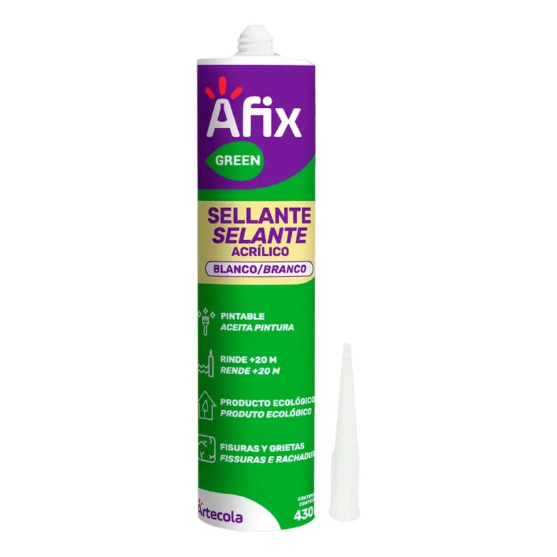 Silicona Sellante Acrilico Blanco 430gr Afix