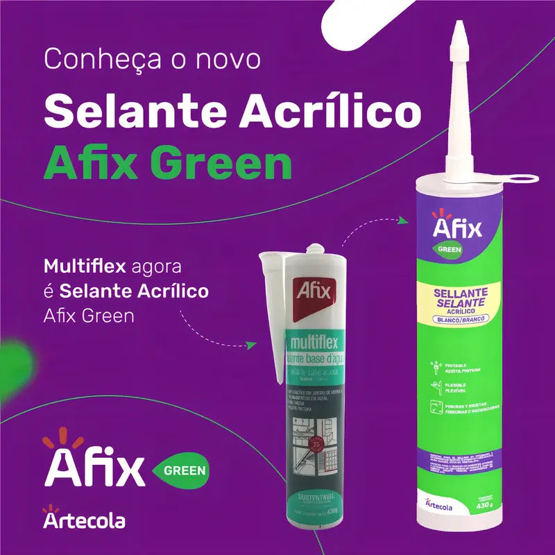 Sellador Acrílico Acuoso Blanco Pintable Afix 430g Interiores Exteriores