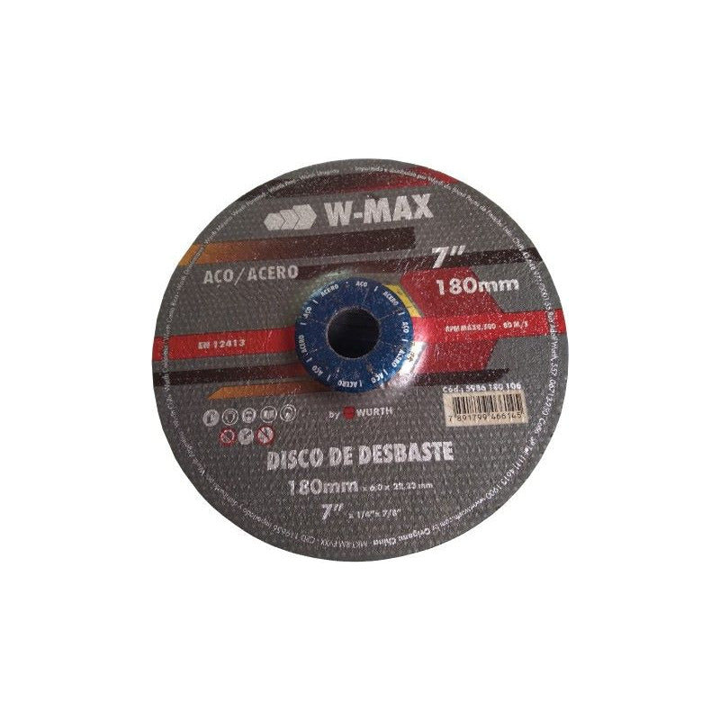 Disco De Desbaste Para Acero 7 Pulgadas 180mm Wurth