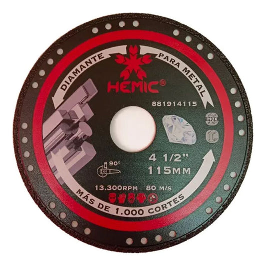 Disco Corte Diamantado Metal Hemic 4 1/2 X 115 Mm